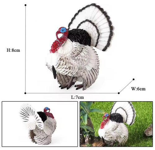 Narragansett Turkey Toy Action Figure Small Animal Figurine Doll Gift for Kids - Picture 2 of 2