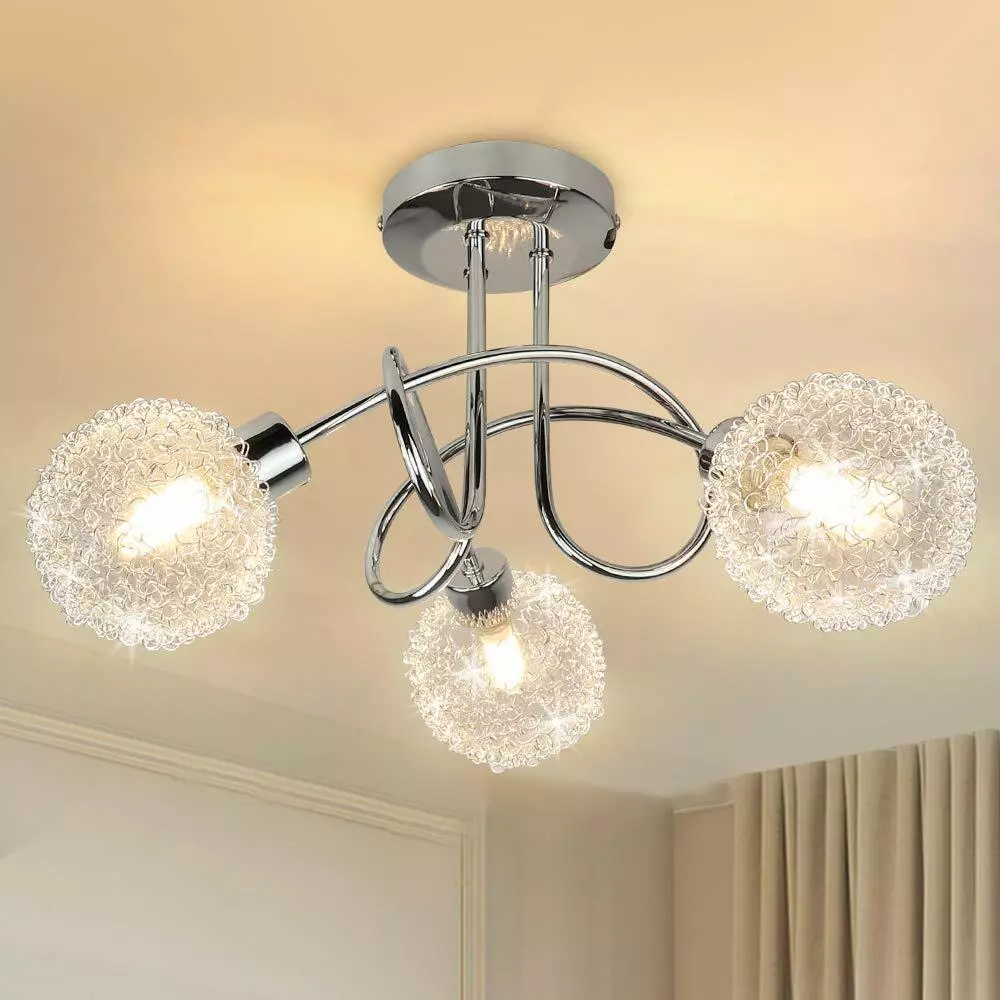 Chrome ceiling chandelier deals