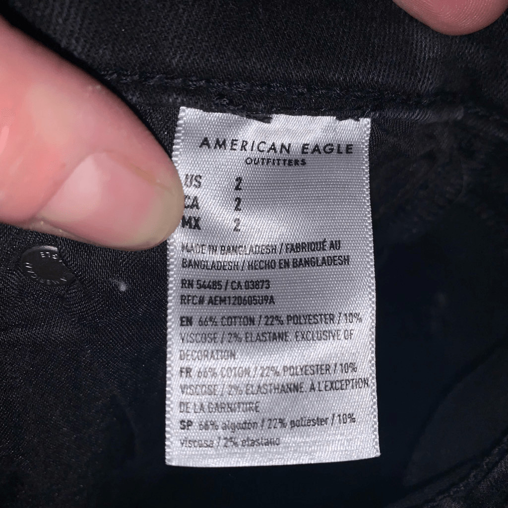 American Eagle black cuffed multi button distress… - image 3