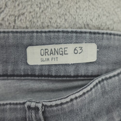Boss Hugo Boss Jeans Mens 38x34 Gray Orange 63 Slim Fit Stretch - Picture 4 of 17