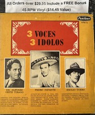 3 Voces 3 Idolos-Box Set 3x LPs-  Pedro Infante  -33 RPM Peerless-Free Shipping