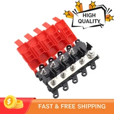 Set Distribution Block 1 in 5 out 5-way Fuse Holder 200A Multi-pole Fuse Block-