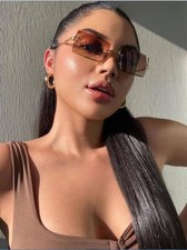 Sunglasses Trendy Women Wear Classic Rimless Frameless Square Light Weight Gafas