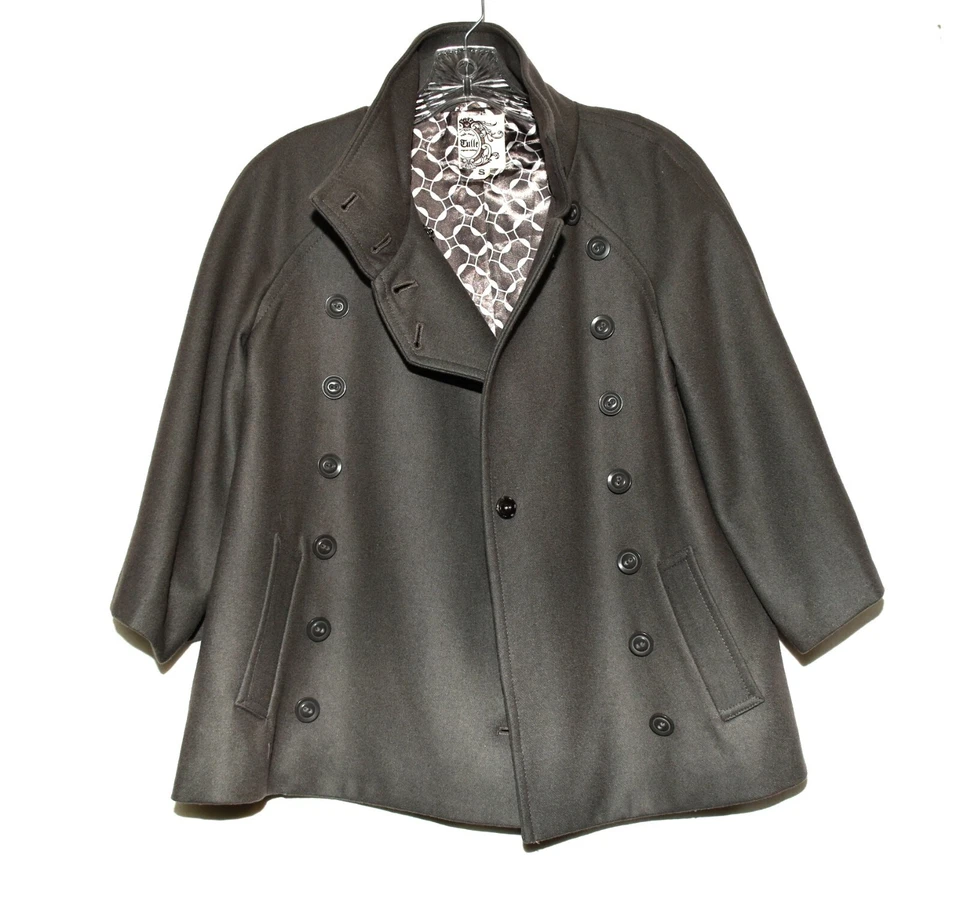 Chaqueta Tulle by Anthropologie Gris Doble Pecho Estilo Militar Mujer Talla S Foto 3 de 4
