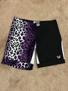 Fighter Girls Purple Women’s MMA Boxing Cheetah Faux Fur Shorts Size 11. USA