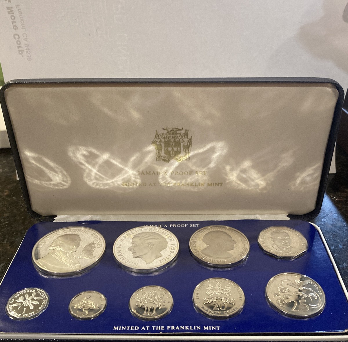 Jamaica Proof Set 銀貨 JAMAICA SILVER PROOF COIN YEAR SET 1976 BY FRANKLIN MINT