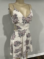 Dress size Small Women Floral Pink White Sundress Vacation