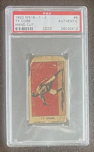 1921 W516-1-2 #6 Ty Cobb PSA Authentic Hand Cut Detroit Tigers HOF