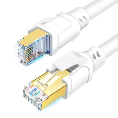 2 PCS 6ft White CAT 8 Ethernet Cable 40Gbps 2000MHz LAN Shielded F/FTP