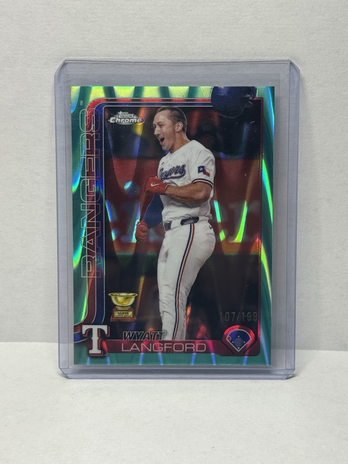 2025 Topps Chrome - Wyatt Langford #68 Aqua Raywave Refractor /199
