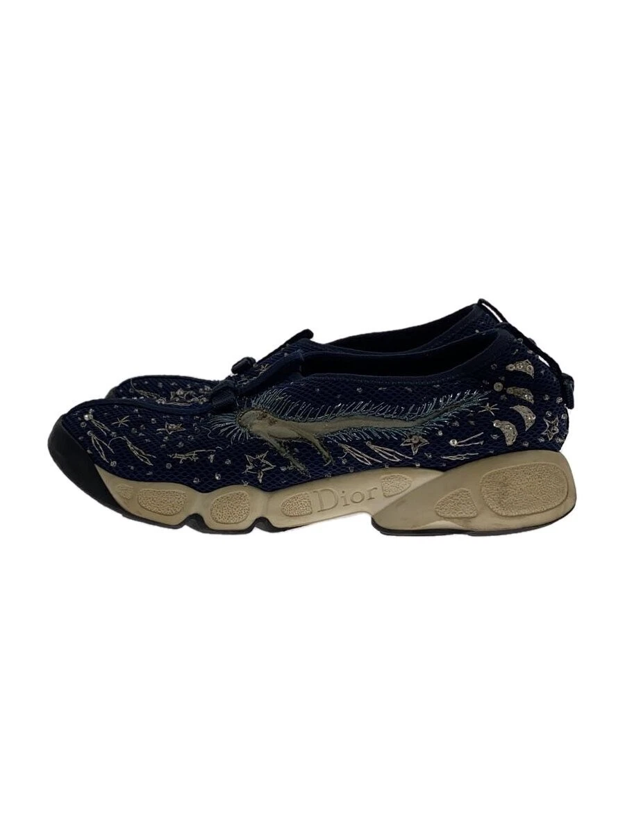 Baskets basses Christian Dior LL Nvy cuir noir chaussures décontractées occasion