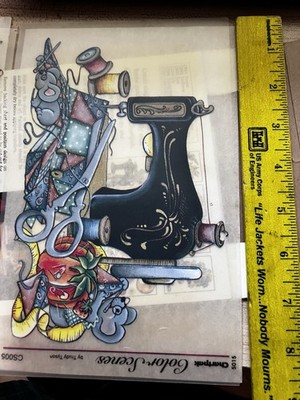 Vintage Chartpak Color Scenes Sewing Notion Rub On Transfer