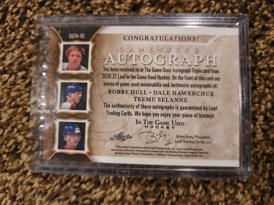 Leaf In The Game 2020-21 usado triple automático - casco, Hawerchuk, Selanne 2/2 Foto 2 de 2