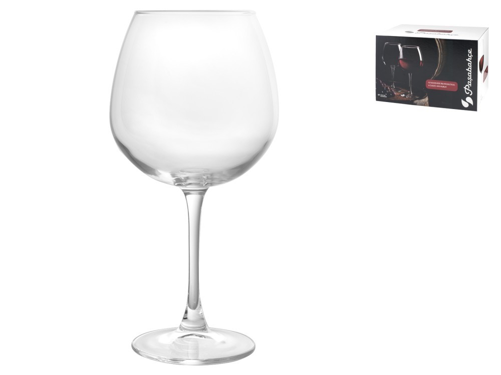 Pasabahce Set 6 Glasses In Transparent Glass Wine Cellar Mature Wines Cl 75