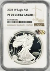 2024-W $1 AMERICAN SILVER EAGLE NGC PF70 ULTRA CAMEO