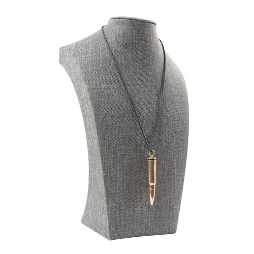 Copper Rifle Bullet Pendant Chain Necklace Men Women Unisex Jewelry Veteran Gift - Picture 3 of 4