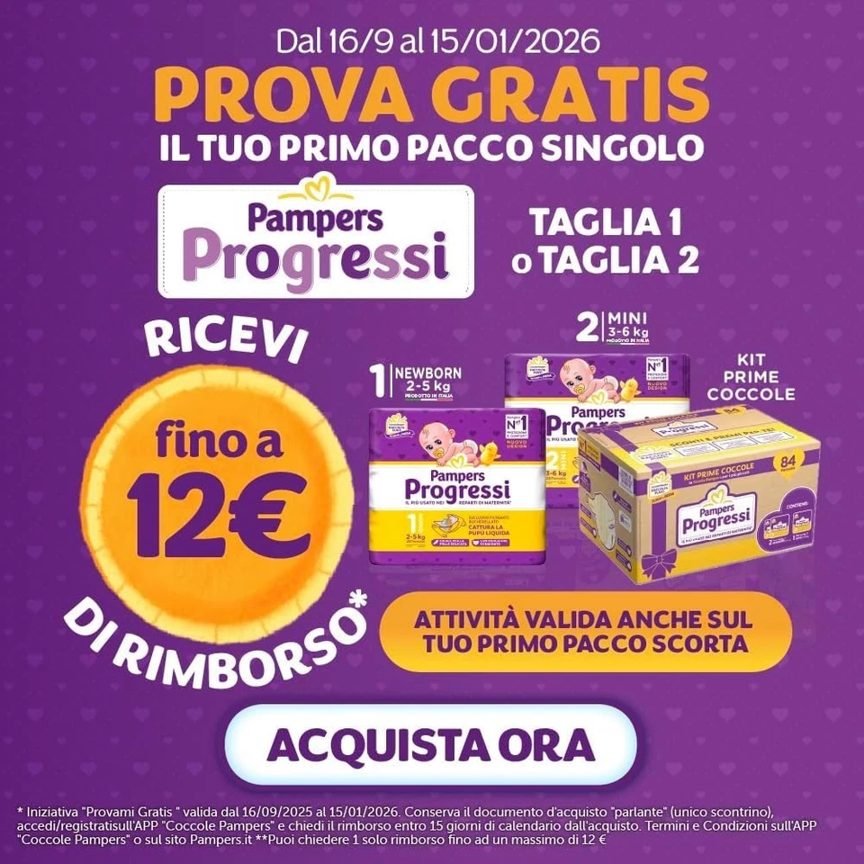 Pampers Progressi Newborn, 168 Diapers, Size 1 (2-5 kg) - Immagine 3 di 4