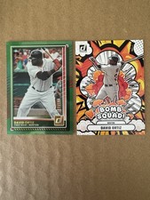 2025 Panini Donruss - David Ortiz Green Foil /199 & Bomb Squad 2 Card Lot
