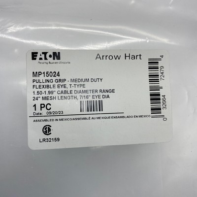 EATON ARROW HART MP15024 PULLING GRIP-MEDIUM DUTY FLEXIBLE EYE T-TYPE NEW  