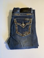 Grace In LA Womens Bootcut Jeans Size 27 Embroidered And Embellished Pockets