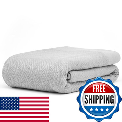 9Threads 100 Cotton Herringbone Weave Blankets 108X90 Kingthrow Blanket For