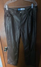 Old Navy High Rise Boot Cut Faux Leather Brown Womens Pants Size 14