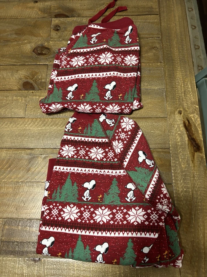 Snoopy Mujer Sudadera Y Pantalones Talla Pequeña Navidad Pijama Conjunto Cálido  Foto 3 de 4