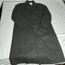 KINGS COURT Mens Tall Long Gray Trench Over-Coat Size XL