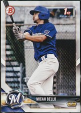 2018 Bowman Draft #BD-111 Micah Bello Baseball EX