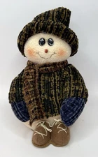 VTG Crazy Mountain Free-Standing 9" Plush Snowman Snow Hat Scarf Shoes 2002