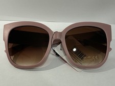 Oversized Sunglasses Pink Plastic Frame Brown Gradient UV400