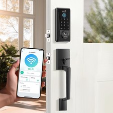 Smart Lock with Handle Set Wi-Fi Fingerprint Keyless Entry Touchscreen Deadbolt