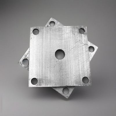 Aluminum Plates  1/4  3 x3   Set of 2 Pre-Drilled 5 Hole Base Plate Bracket