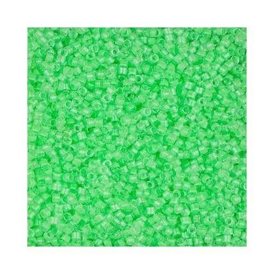 Miyuki Delica DB2040 11/0 Transparent Color Lined Luminous Mint Green 7.2g