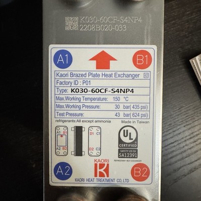 NEW Kaori K030-60CF-S4NP4 Brazed Plate Heat Exchanger | eBay