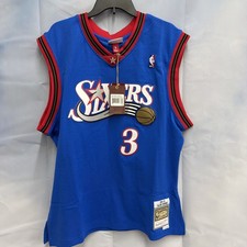 Allen Iverson Mitchell  Ness Hardwood Classic Jersey Philadelphia 76ers Sz L