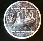 SS Tilawa Boat Bombay To Durban Trade Rare Bullion-0.999 Silver 1 Oz Coin Round