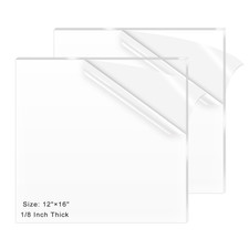 2 Pack Clear Cast Acrylic Sheets 12x16 Inch 1/8 Inch Thick Craft Signs Frames