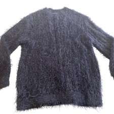 Zara girls navy fuzzy eyelash sweater size 11/12