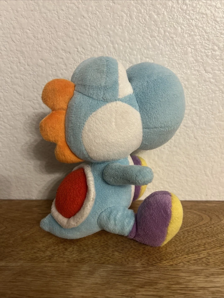 Juguete de peluche Super Mario Bros azul claro Yoshi 7" Nintendo 2010 Foto 2 de 4