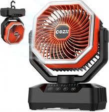 Camping Fan Rechargeable 20000mAh, Upgraded Battery Powered Oscillating Fan, Por