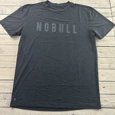 NOBULL Short Sleeve Spellout Logo T Shirt Men's Large Blue