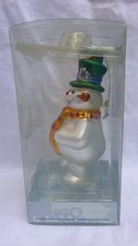 Frosty the Snowman with pipe  ORNAMENT Glass 2004 NIB