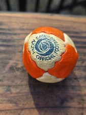 Vintage Hacky Sack Official Footbag 8-Panel Jammer Orange  White 80s Pat. Pend.