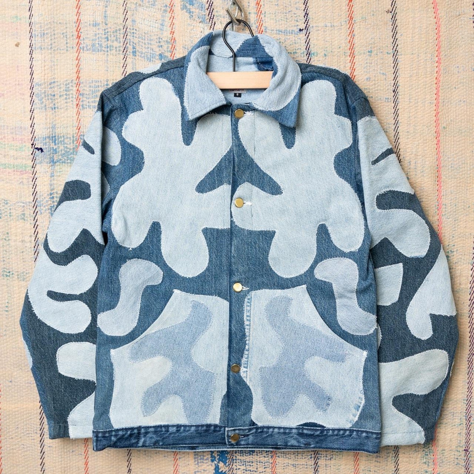 Custom upcycled patchwork denim jacket - image 1