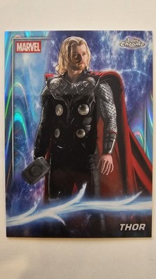 2025 Topps Chrome Marvel Studios Thor Phase One Sky Blue Raywave #10 