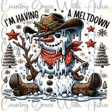 Sublimation Print Snowman Meltdown Western Ready Press Paper Ink Heat Transfer