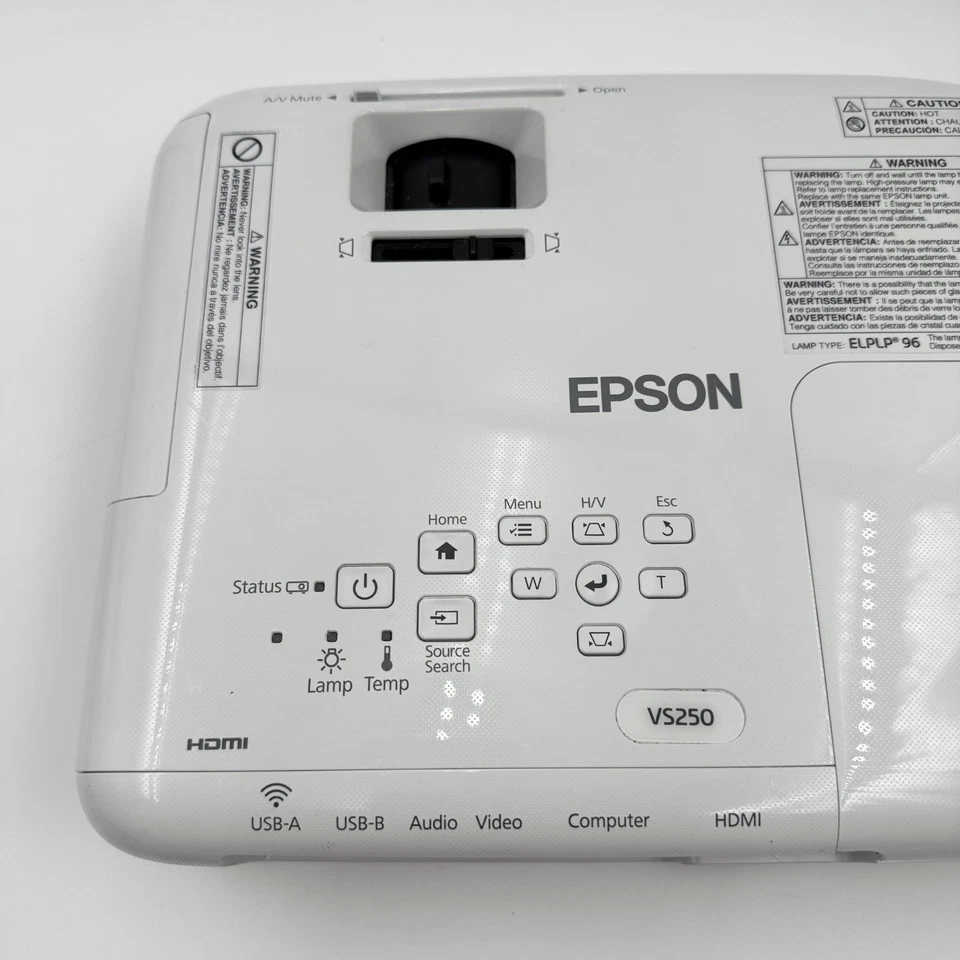 Epson VS250 LCD Proyector HDMI VGA USB Cables Remotos Probados Funciona VS-250 Foto 3 de 4