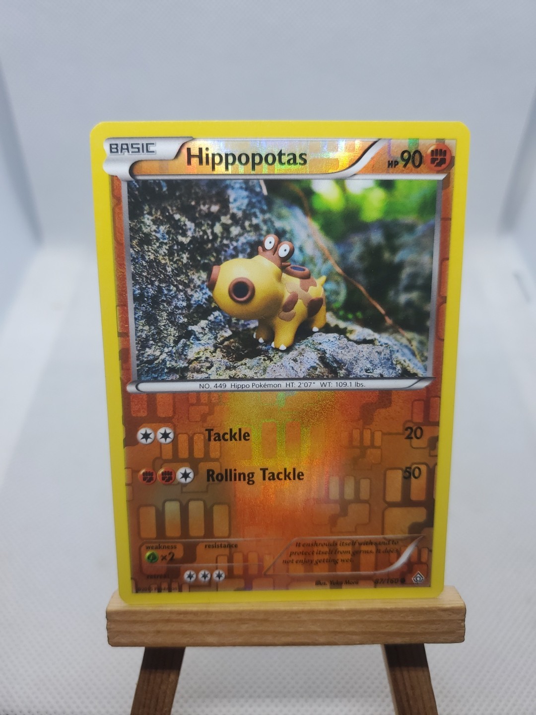 Hippopotas 87/160 Reverse Holo Common Primal Clash Pokemon 2015 Trading Card 