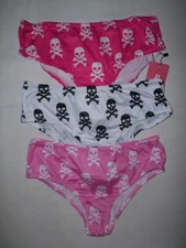 Romwe 3pk skull print cheeky panties S hot pink/white/pastel pink nwt goth